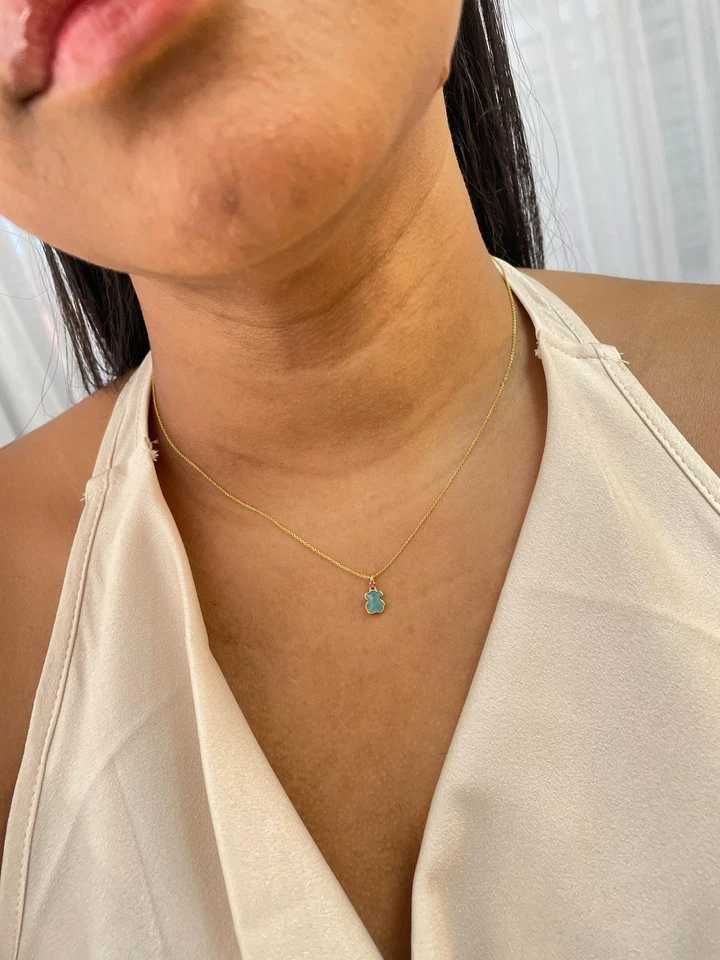 JUEGO DE COLORES TOUS | PLATA VERMEIL CHAPADA EN ORO 18K CON AMAZONITA Y RUBÍ Foto 2 de 4