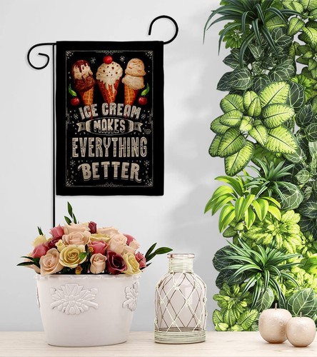 Ice Cream Better Burlap Garden House Flag-Set Food Vegetable Pumpkin Chilli S... - Picture 9 of 10