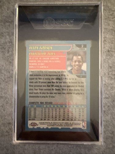 2001-02 Topps Chrome - Allen Iverson #3 Refractor SGC 8 - Picture 2 of 2