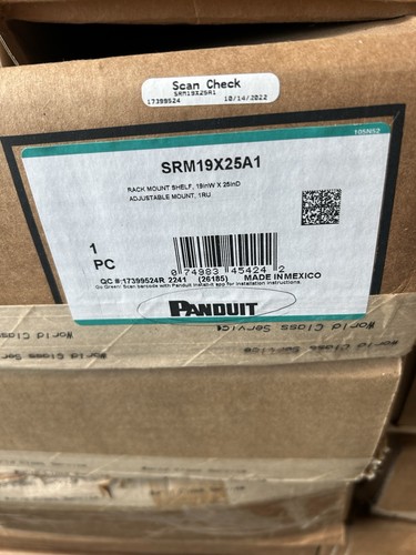 Panduit SRM 19X25A1 Adjustable Rack Mount Shelf