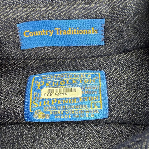 VTG Pendleton Shirt Mens Large Country Traditionals Wool Herringbone USA *FLAWS - Picture 2 of 14