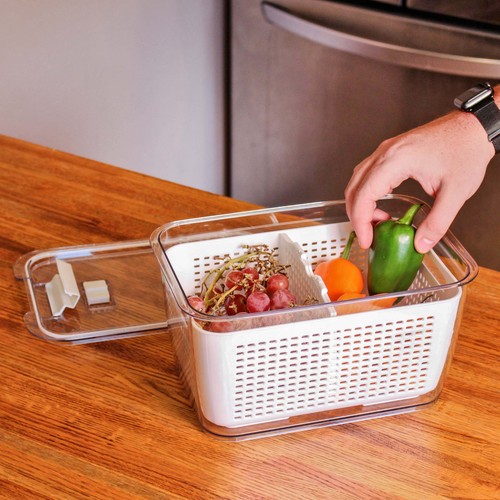 Spec101 Kunststoff Lebensmittel Aufbewahrung 10 Zoll Kunststoff Küche Sieb Behälter mit Deckel - Bild 6 von 8