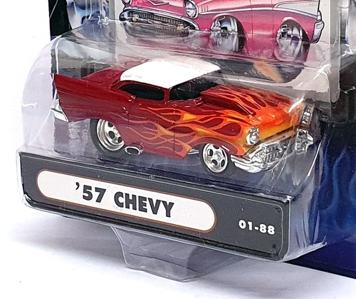 Muscle Machines 1/64 Scale 71151 01-88 - 1957 Chevrolet Chevy - Dk. Red/White - Picture 2 of 5