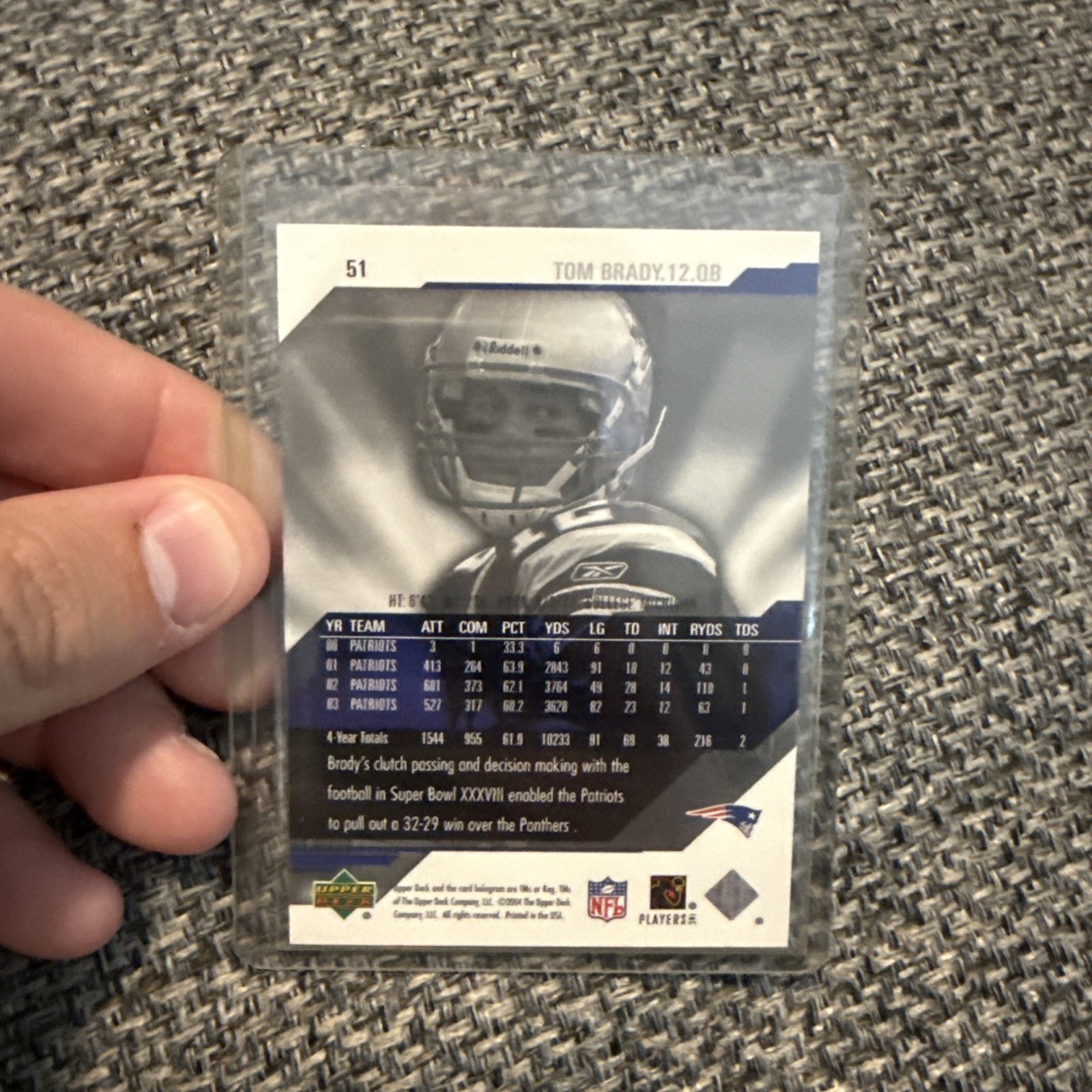 TOM BRADY - 2004 UD DIAMOND PRO SIGS #51 Fascmile Auto Buccaneers SuperBowl Goat view 2