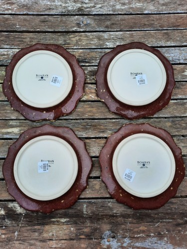 (4) New Bombay Company "Tudor" VTG Salad Plate Oval Stoneware Platter NO CHIPS - Picture 5 of 8