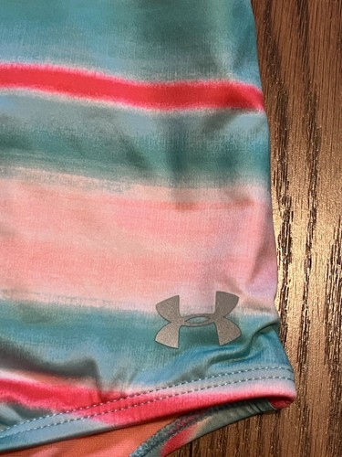 UNDER ARMOUR Girls Sunset Stripe One Piece Swimsuit Size 10 - Picture 3 of 4