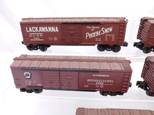5 Lionel Trains Brown Boxcars 9411, 51,56,74,76 Southern Lackawanna & PRR C-8 LN - Picture 8 of 16