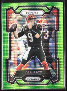 2023 Panini Prizm Joe Burrow Neon Green Pulsar #57 Cincinnati Bengals