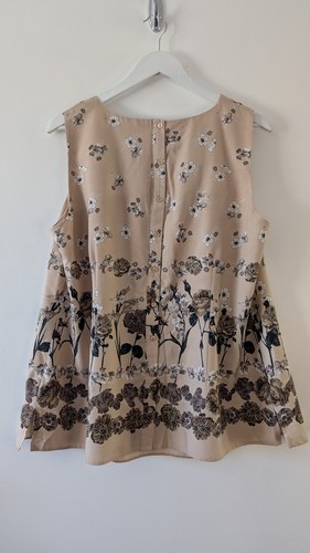 Evans Women’s Mocca Sleeveless Floral Pattern Lightweight Top Size UK 24 - Picture 6 of 13