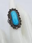 Vintage Native American Sterling Silver Turquoise Ring Size 6.5