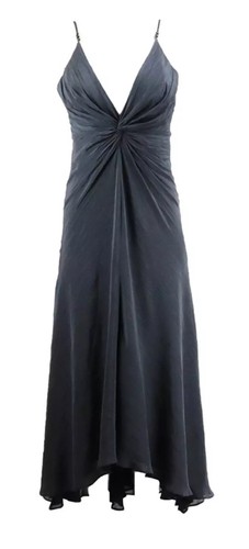 GALVAN LONDON TWIST FRONT CRINKLED SATIN MIDI DRESS UK 12 - Picture 4 of 10