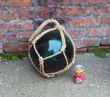 Northumberland Antique Green Glass Fishing Float Buoy Hand Blown 39” Round LARGE