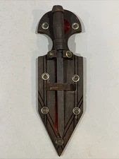 Vintage Medieval Gothic Sword Dagger Wooden Wall Plaque Decor