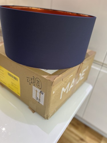 Made.com Navy Blue & Copper Oro pendant lamp shade New In Box £49 - Bild 5 von 9
