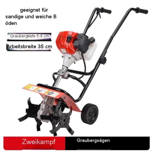 1,9 kW, 52 cc, Zweitakt-Mini-Benzin-Gartenfräse zum Auflockern des Bodens - Picture 8 of 16