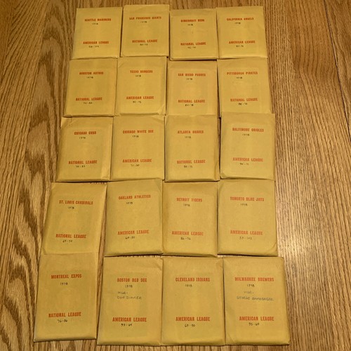 Set carte APBA Baseball 1978 MLB stagione squadra SOLO.  Lotto set 20 squadre.  VINTAGE - Foto 1 di 10