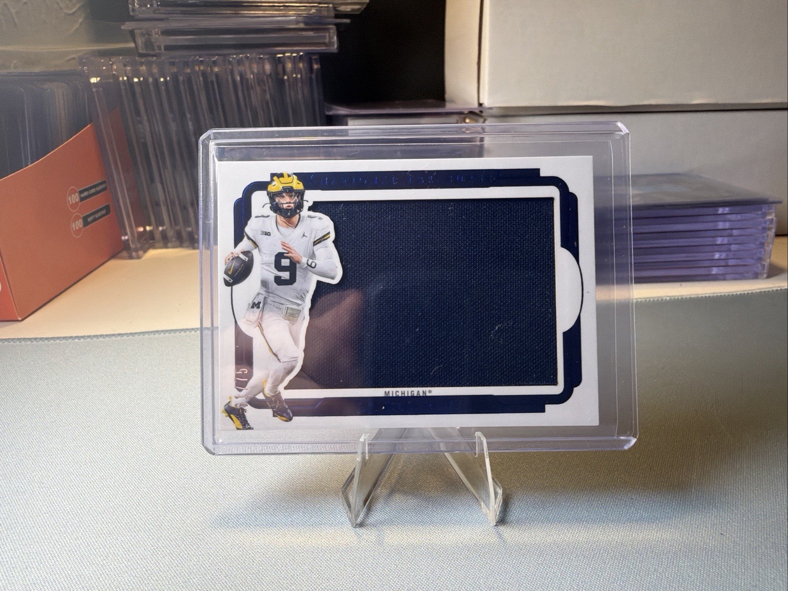 JJ McCarthy Panini National Treasures Collegiate College Silhouettes Signatures #JJM Blue