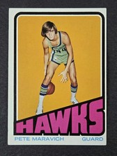 Pete Maravich 1972-73 Topps Card  #5, Atlanta Hawks- READ
