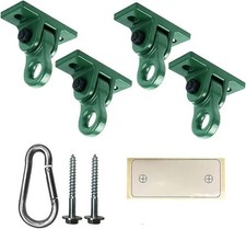 Heavy Duty Green Swing Hangers 4 Pack 5000lb Capacity Indoor Outdoor with Screws