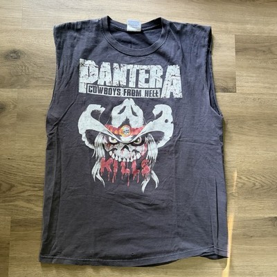 Vintage Pantera Cowboys From Hell Tour Tee With Cutoff Sleeves - Size Large