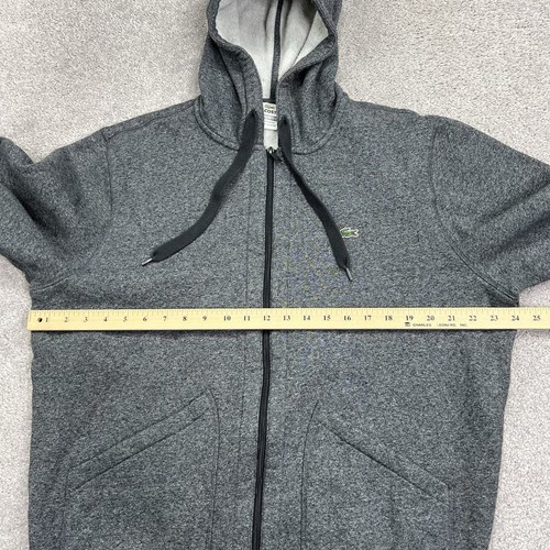 Lacoste Hoodie Men’s Size 6 XL Gray Full Zip Hooded Sweatshirt Long Sleeve Gator - Picture 8 of 15