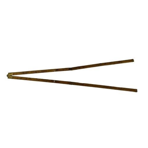 Vintage Wood & Metal Folding Ruler - Butterfly Style Opening - Picture 4 of 9