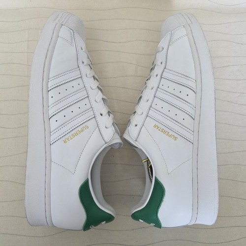 Adidas Mens Original Superstar Shell Toe White Green Shoes Sneakers FZ3642 Sz 13 - Picture 8 of 10