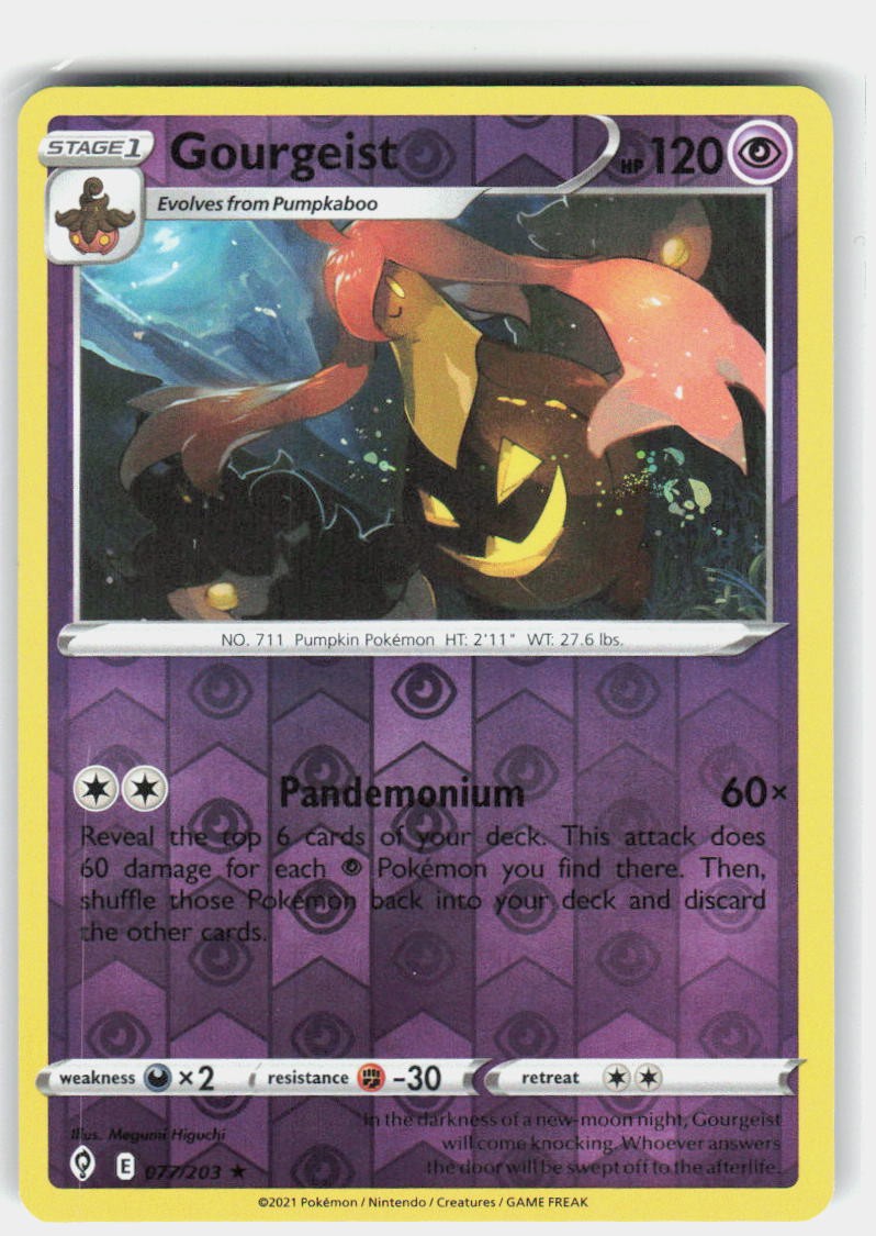 Gourgeist 077/203 Rare Evolving Skies Pokemon Reverse Holo Near Mint