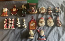 Lot of 18 Santa Claus Assorted Christmas Ornaments 