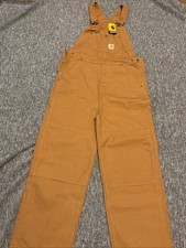 Carhartt Kid’s Canvas Bib Overall, NEW Size 14, Loose Fit OX8603-B