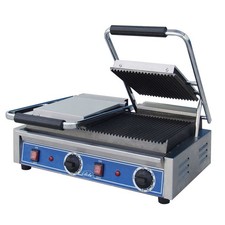 Globe GPGDUE10 Double Bistro Panini Grill with Grooved Plates