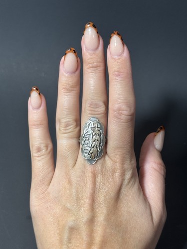 Phil Pvo Kiowa Sterling Silver 14k Gold Overlay Ring Size 6 - Picture 2 of 10