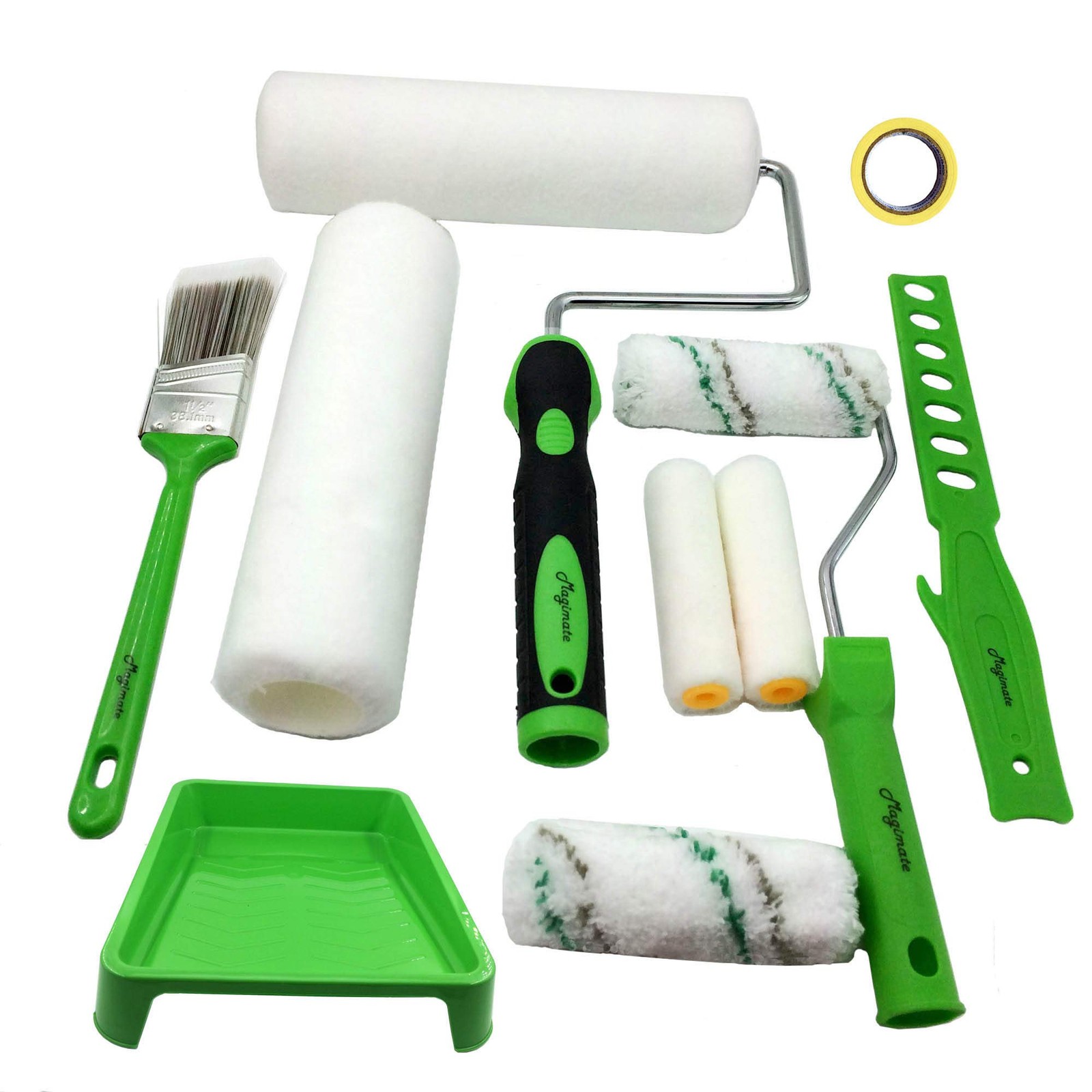 Magimate Paint Roller Kit with Tray Large Paint Roller Small Stain Roller and...