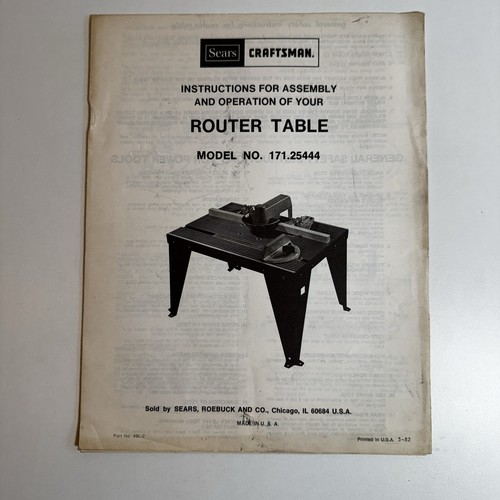 Handwerker Frästisch Nr. 1982 171.25444 ANLEITUNG Stückliste Handbuch 6 Seiten - Bild 1 von 2