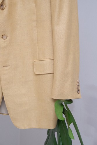 Canali Luxus Herren Gold Wolle Kaschmir Seide Blazer Sakko Gr. 54 Made in Italy - Bild 3 von 18