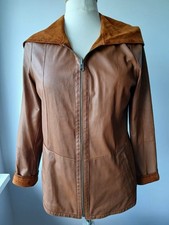 * Cool & Calm echt Leder Wildleder Jacke braun beidseitig tragbar Größe 40 *