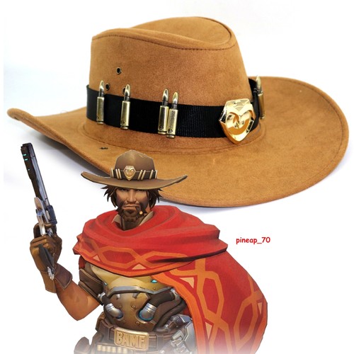 Overwatch Anime Cole Cassidy Cosplay Prop Cowboy Hat Cap Gift Headgear In Stock - Picture 4 of 17