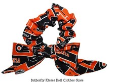 Philadelphia Hockey Flyers Handmade Hair Scrunchie Wristlet