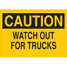 BRADY 85428 Caution Sign, 10 in H, 14 in W, Polyester, Rectangle, English, 85428