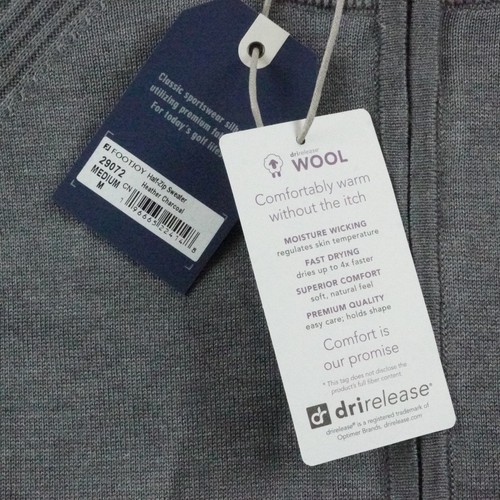FootJoy Half-Zip Golfpullover Herren mittelgrau Pull Over Wollmischung - Bild 4 von 9