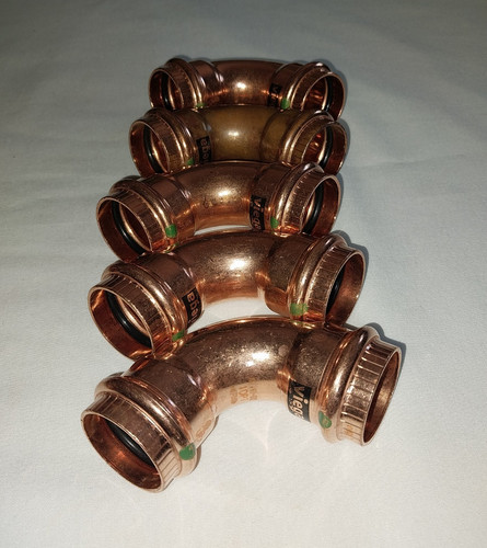 Viega Copper 90° Elbow Pipe Fittings propress Five-Piece Set, 1 inch