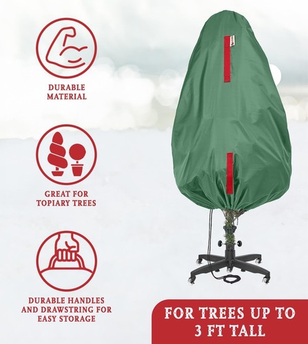 Bolsa de almacenamiento vertical para árboles de Navidad - Para árboles topiarios de hasta 9 pies de alto - Vacaciones - Imagen 9 de 12