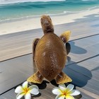 6-Inches Imitative Wood Carving Sea Turtle Statue Resin Hawaiian Turtles B 