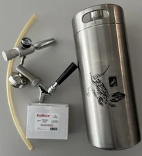 128oz (1 Gallon) Stainless Steel Pressurized Beer Mini Keg with Regulator & CO2