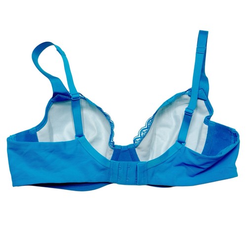 Soma “Enticing Lift Unlined Full Coverage Bra" 34B Blue Lace Floral Feminine - Picture 3 of 4