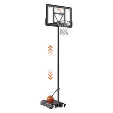 Basketball Hoop, 4-10 ft Adjustable Height Portable Backboard System, 44 inch Ba