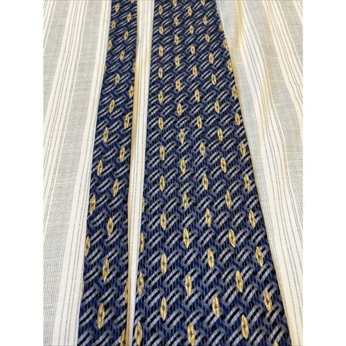 Claiborne Blue Tie 58L 4W 100% Silk Made In USA necktie L#0053 - Picture 4 of 10
