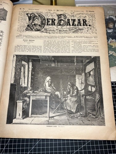 Libro antico The Bazar Illustrated Ladies Newspaper Fashion 1884 Rarità... - Foto 17 di 24