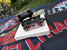 1980’s  BMX Pedals 1/2” Red/Black Old School BMX Freestyle