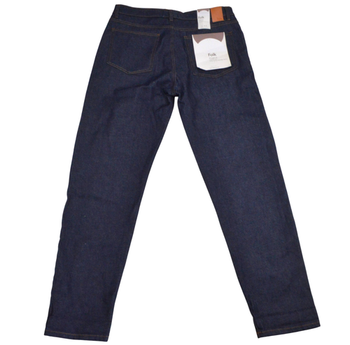 NEW Folk Mens Jeans 36R Indigo Blue Stretch Selvedge Denim - Picture 2 of 10